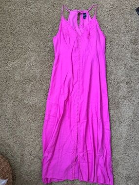 GAP Hot Pink Eyelet-Trim Dress
